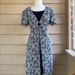 LIKE NEW! Dressbarn Dress Floral Flowy Layered